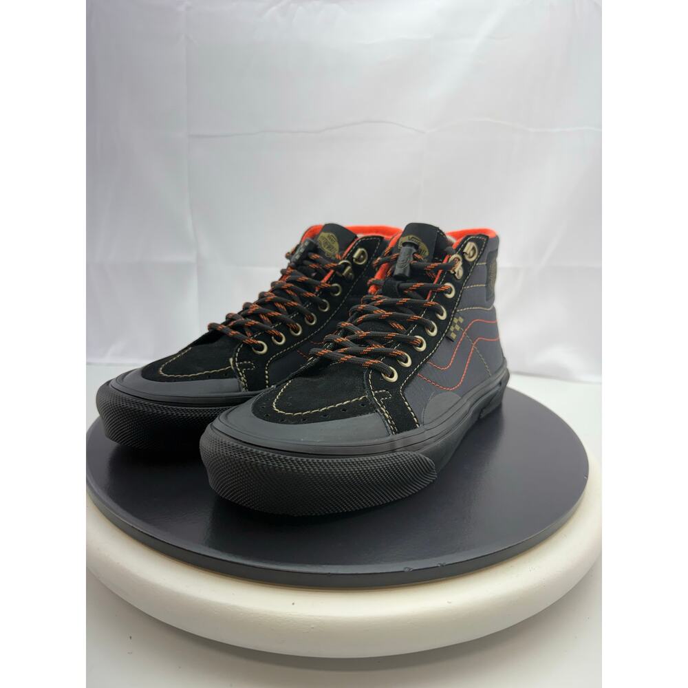 Vans Skate‎ Sk8-Hi Reissue X Spitfire Wheels Womens 8 Black Orange Skate Shoes